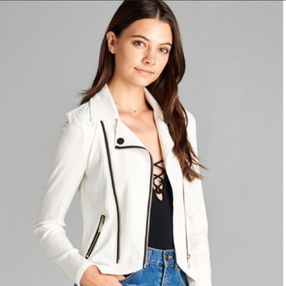 Ribbed Moto Jacket